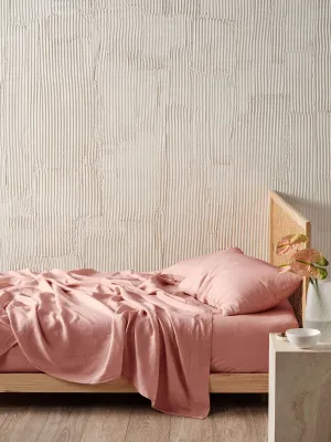LINEN HOUSE PURE LINEN ROSETTE SHEET SET