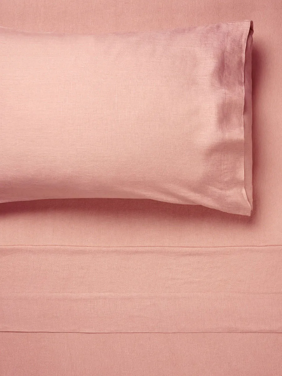 LINEN HOUSE PURE LINEN ROSETTE SHEET SET