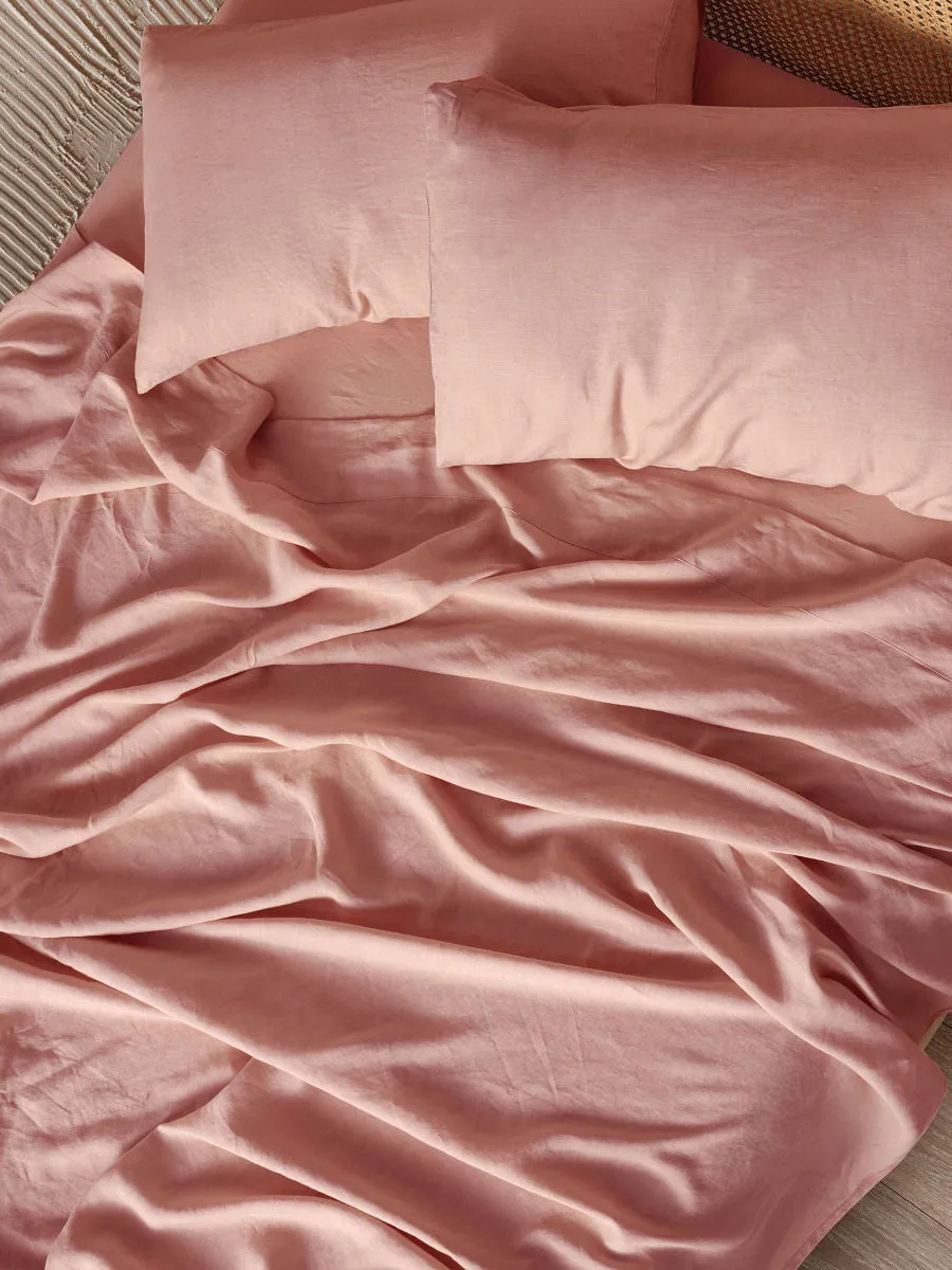 LINEN HOUSE PURE LINEN ROSETTE SHEET SET