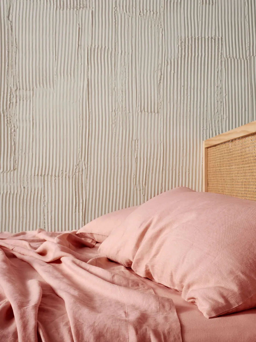 LINEN HOUSE PURE LINEN ROSETTE SHEET SET