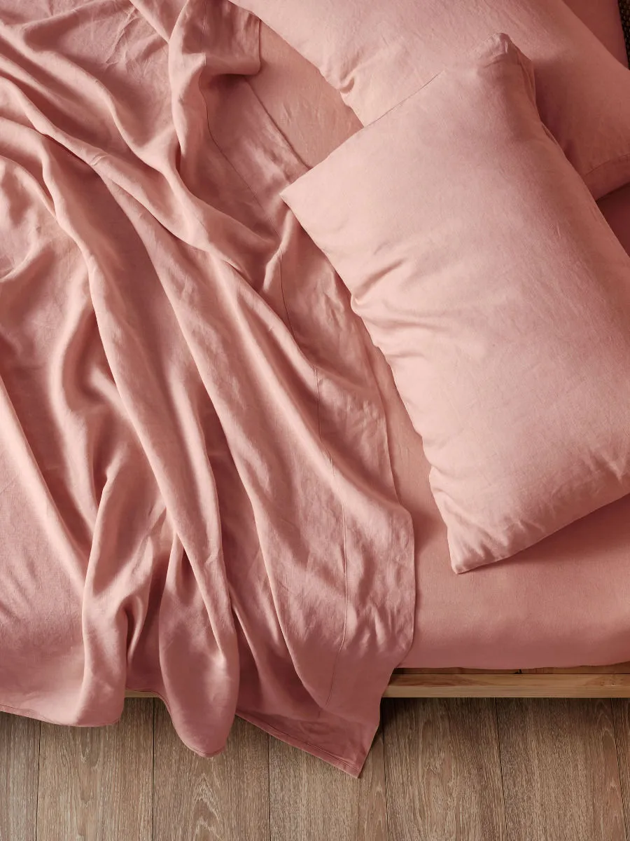 LINEN HOUSE PURE LINEN ROSETTE SHEET SET
