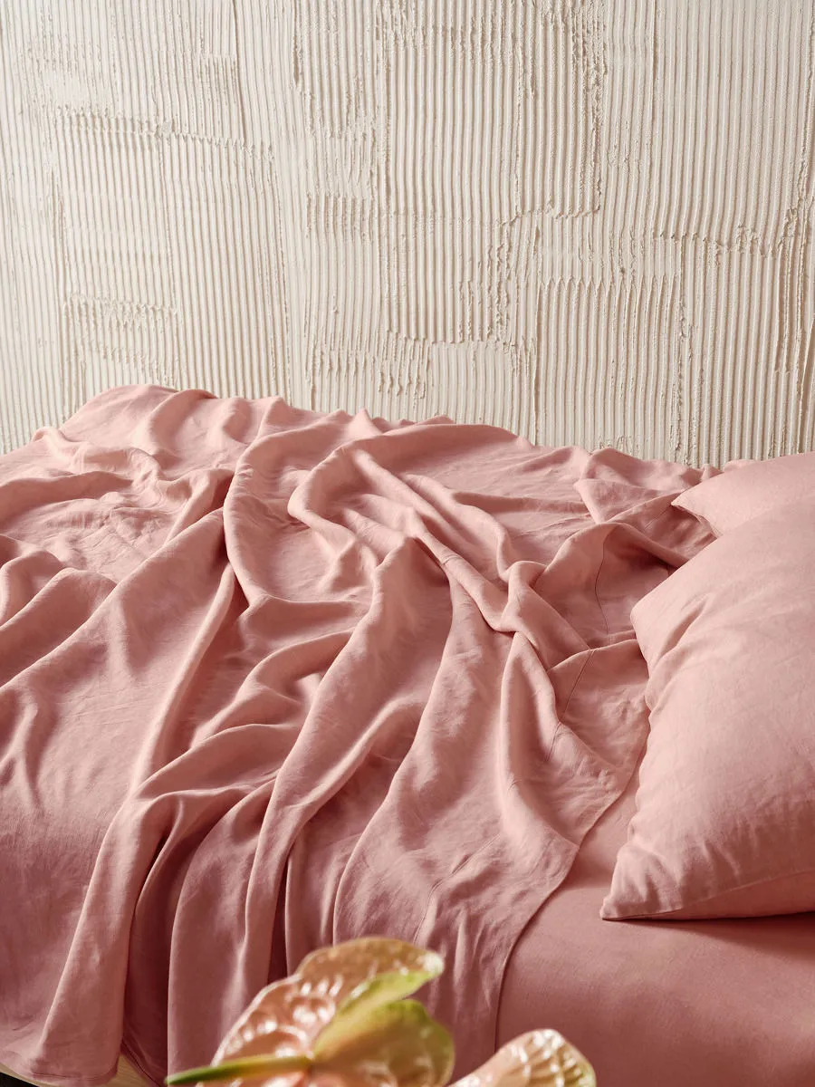 LINEN HOUSE PURE LINEN ROSETTE SHEET SET