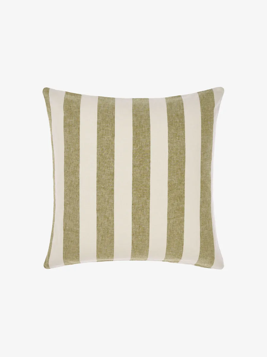 LINEN HOUSE VINTAGE STRIPE QUILT COVER SET - PESTO