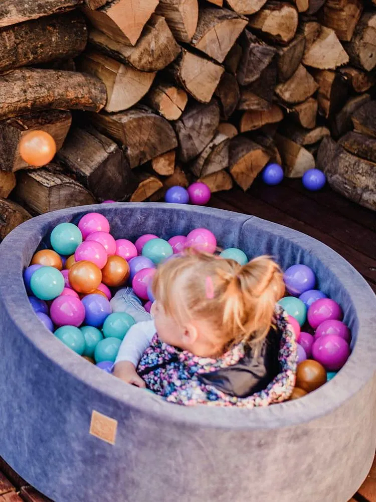 Luxury Velvet Round Ball Pit - Flower For Kids By MeowBaby