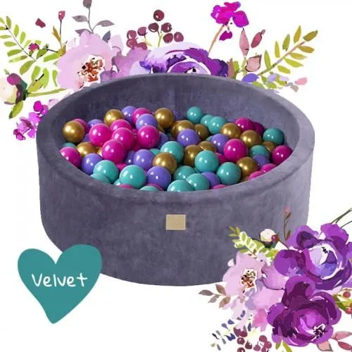 Luxury Velvet Round Ball Pit - Flower For Kids By MeowBaby