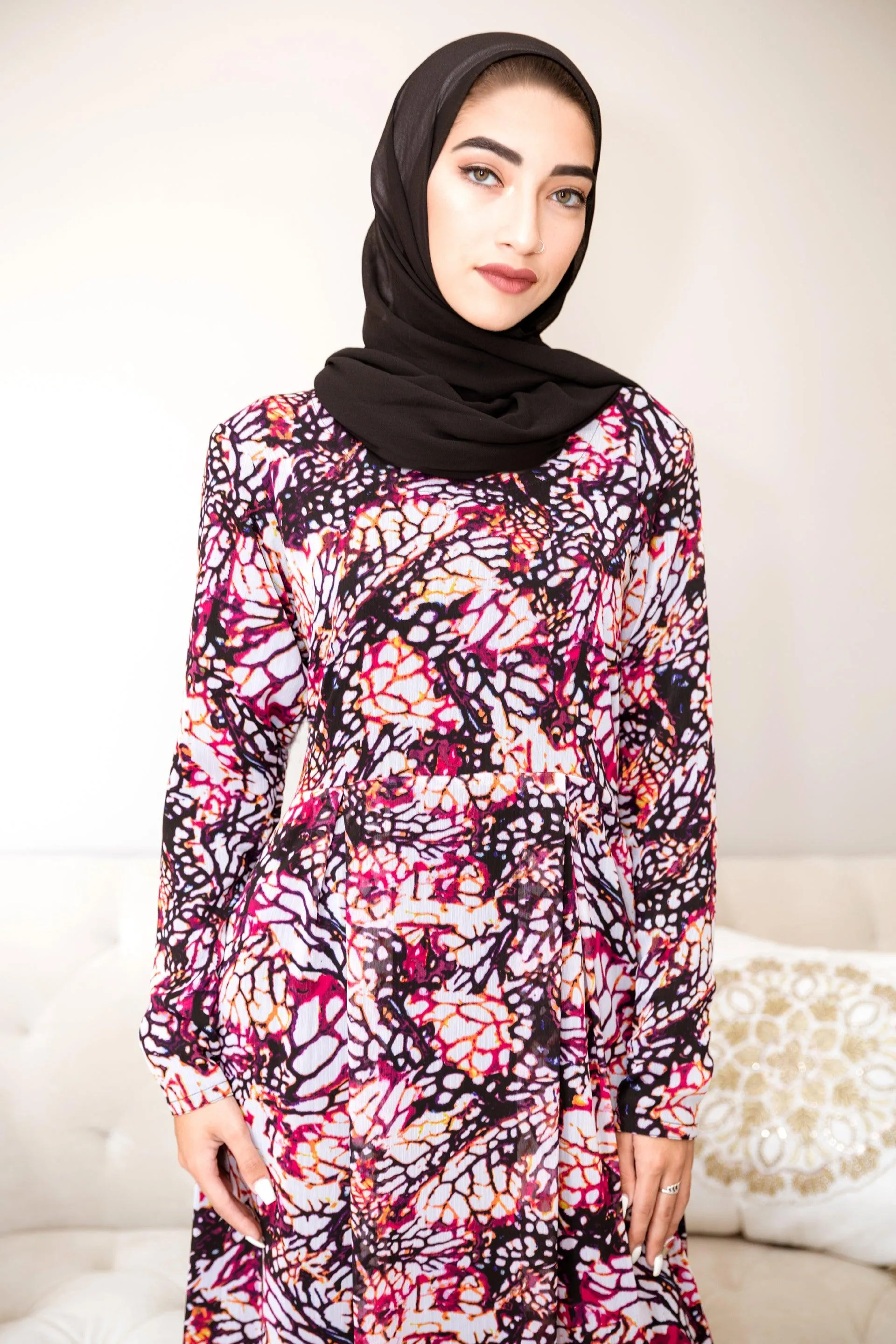 Magenta Vines Dress