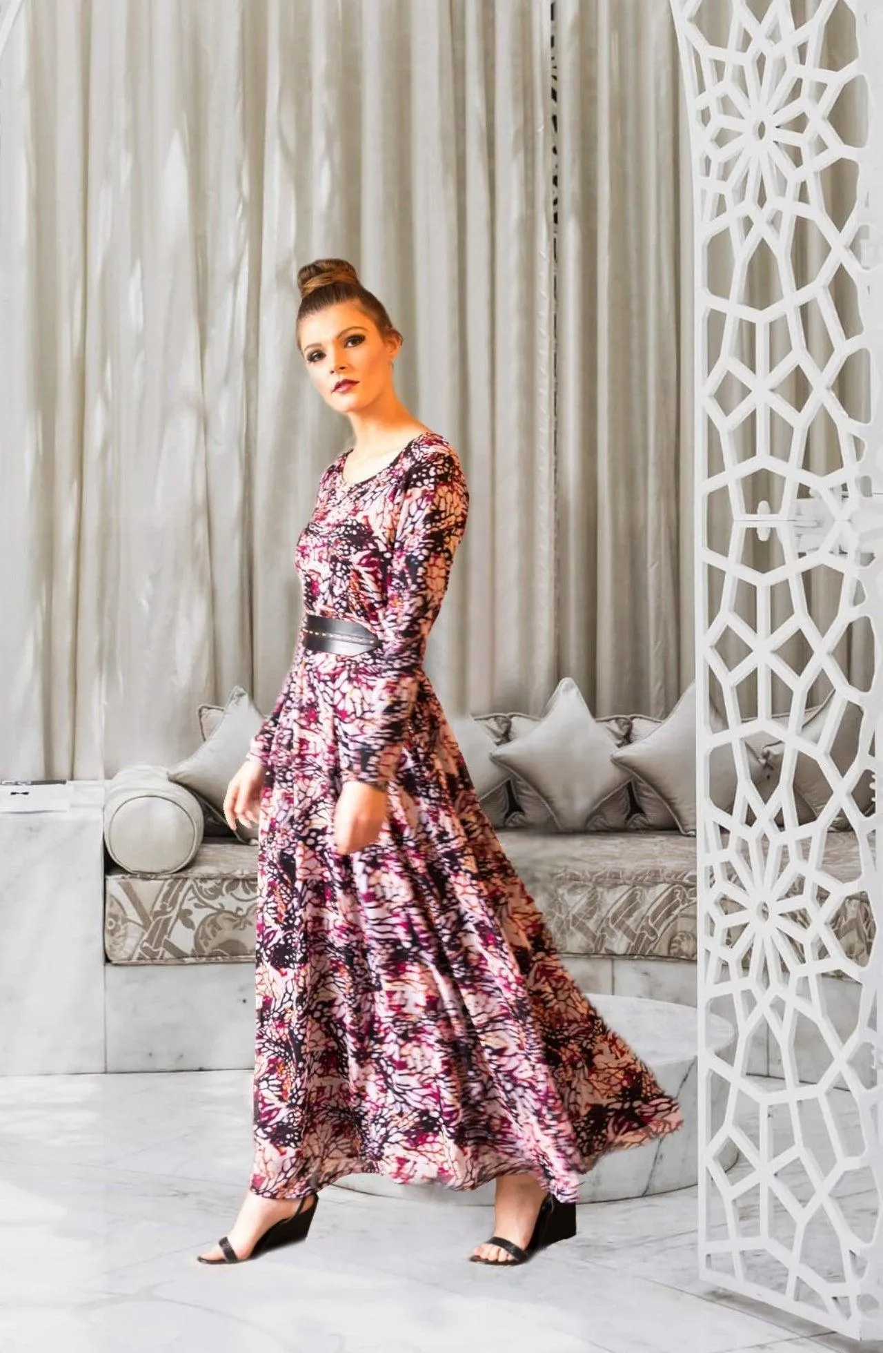 Magenta Vines Dress