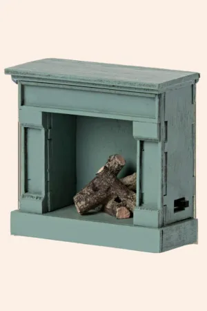 Maileg - Mouse - Fireplace -  Blue