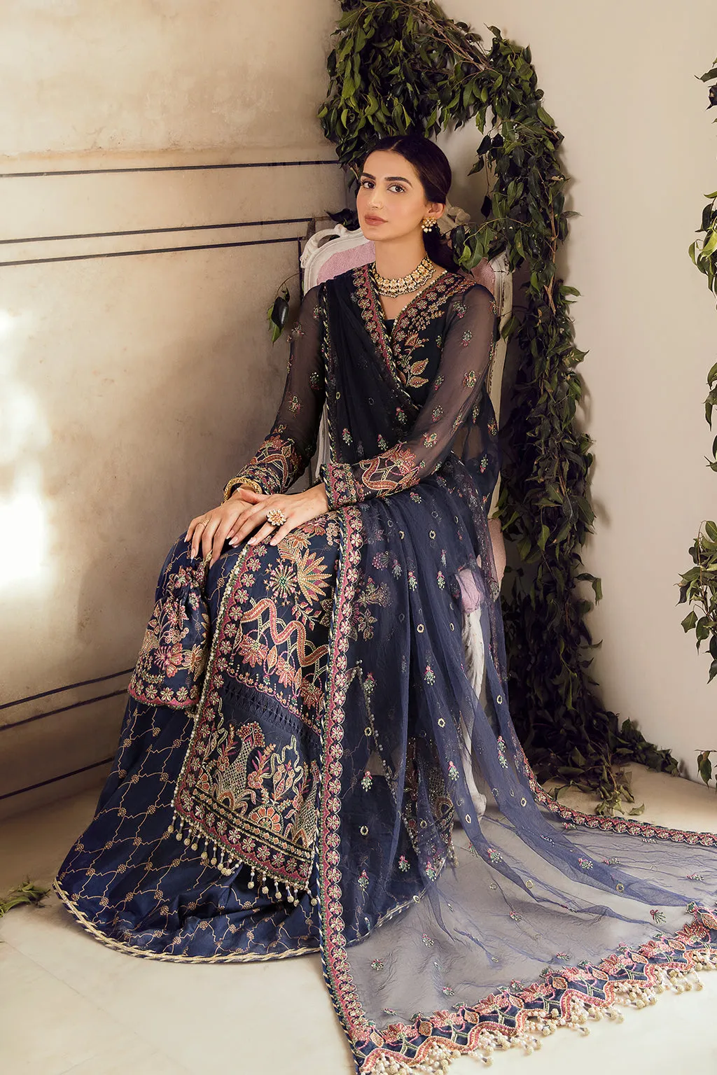 MARILE | Afrozeh La Fuchsia Wedding Edition 2022 | Unstitched Embroidered Chiffon Suits
