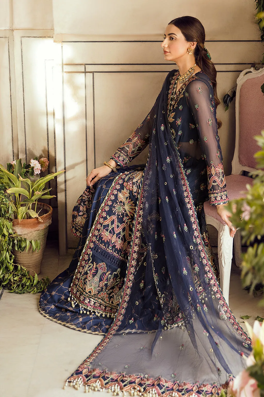 MARILE | Afrozeh La Fuchsia Wedding Edition 2022 | Unstitched Embroidered Chiffon Suits