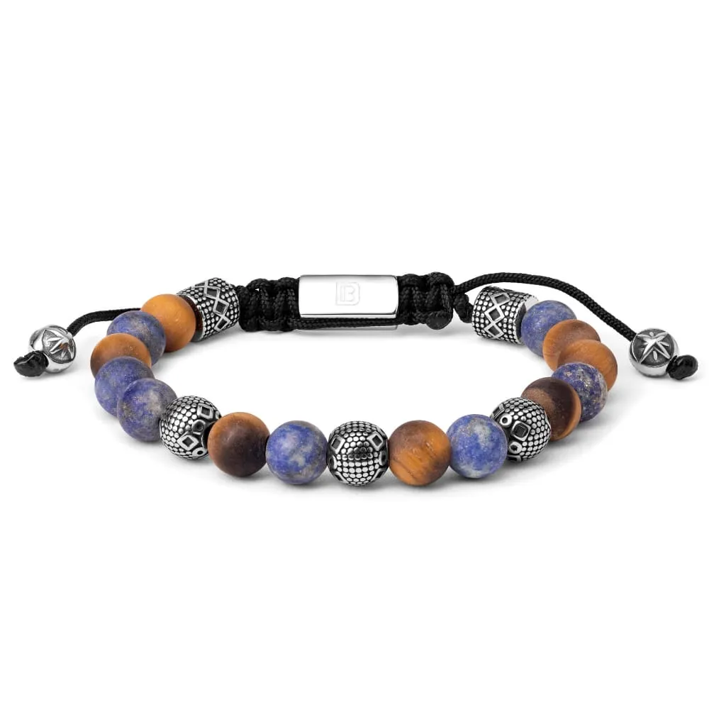 Matte Tiger Eye, Lapis, and Silver Tropez