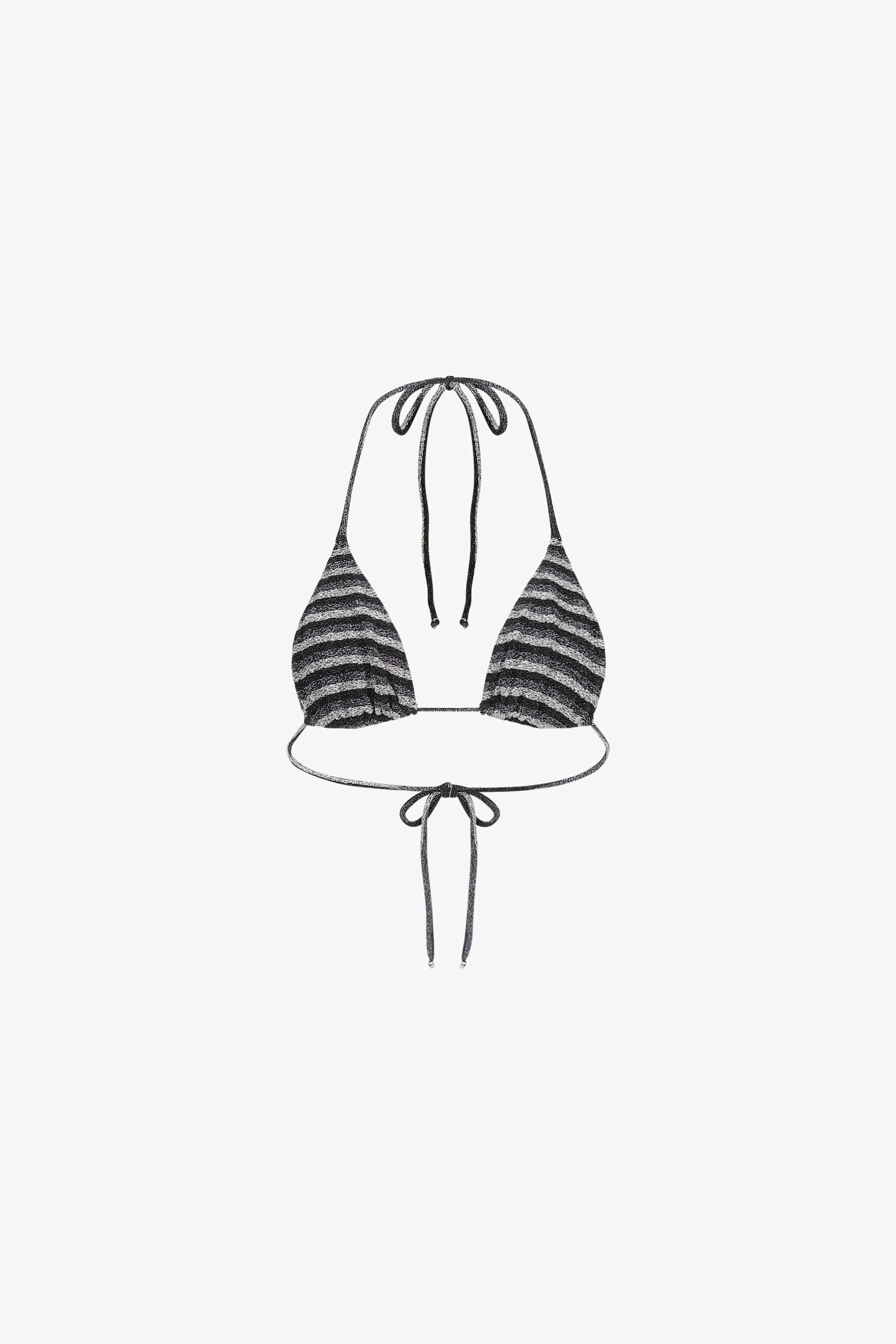 Metallic Stripes Triangle Bikini Top