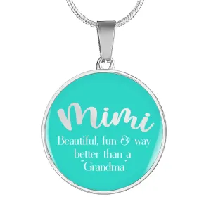 Mimi Turquoise Pendant Necklace Circle Pendant With Chain and Gift Box