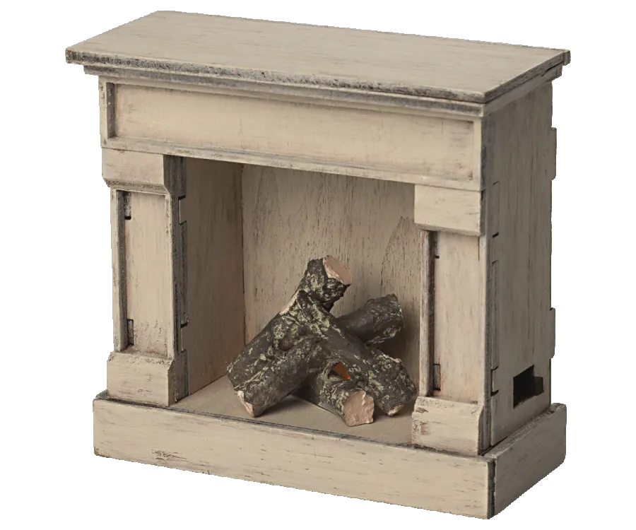 Miniature Fireplace Off White