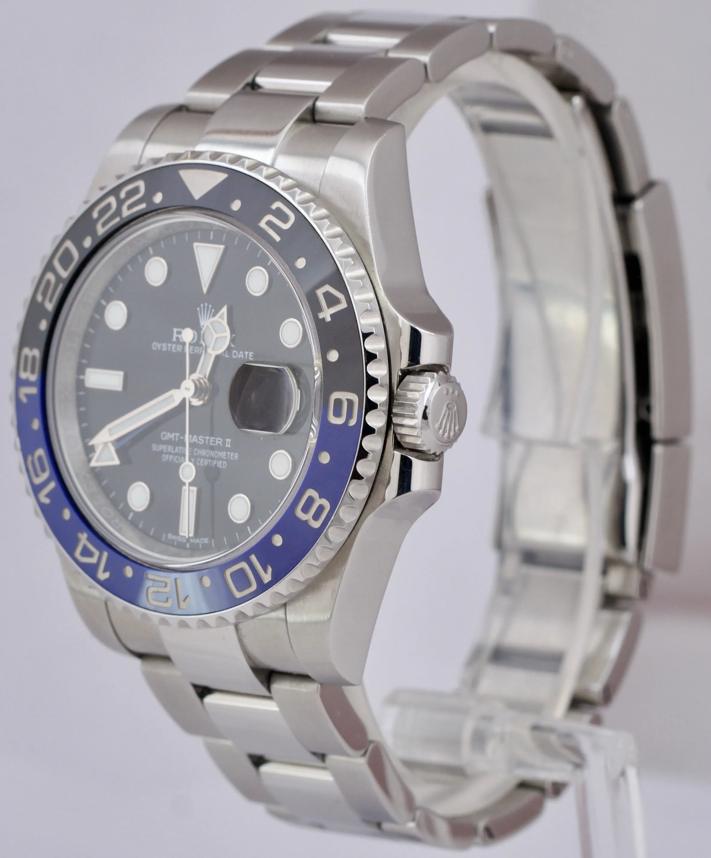 MINT Rolex GMT-Master II Batman Blue Black Ceramic Steel 40mm 116710 BLNR