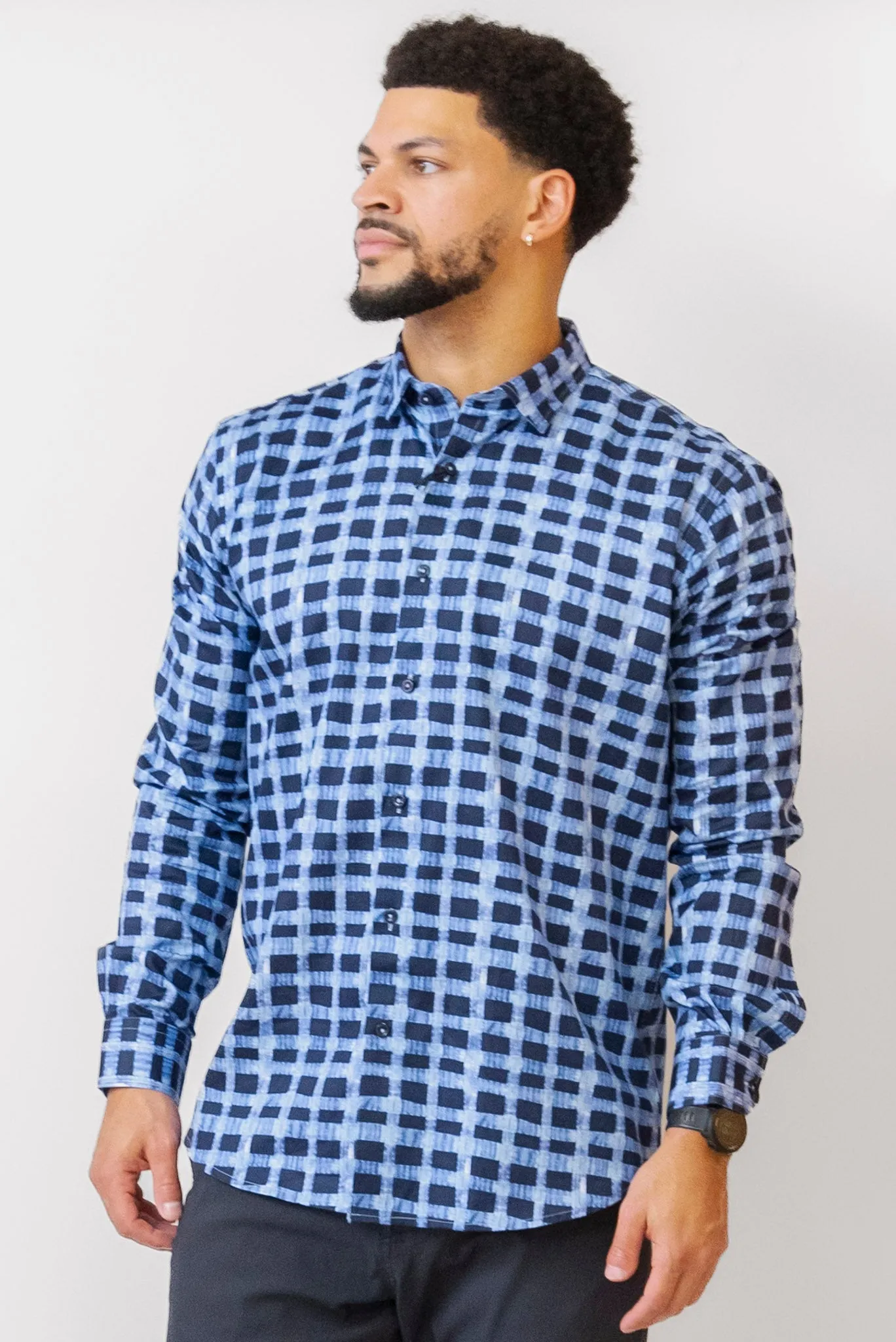 MIZUMI Plaid Shirt in Navy