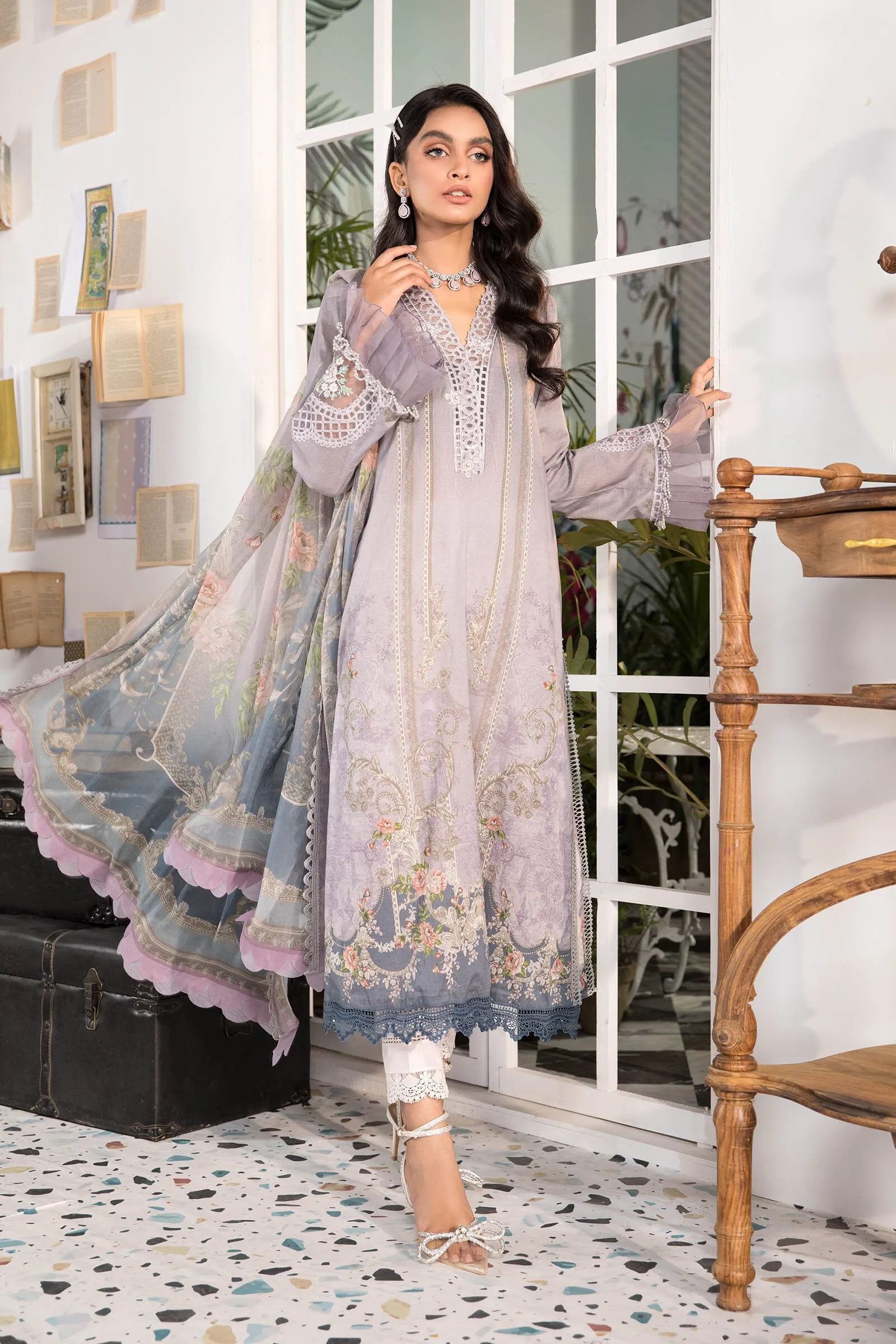 MPT-1105-B | Maria B Mprints Unstitched Eid Collection 2021 Vol-2