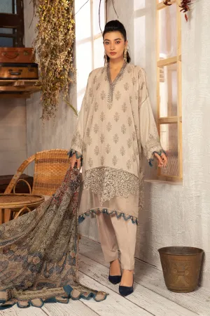 MPT 1212 B | Maria B MPrints Winter Collection 2021 | Unstitched Embroidered Karandi Suits
