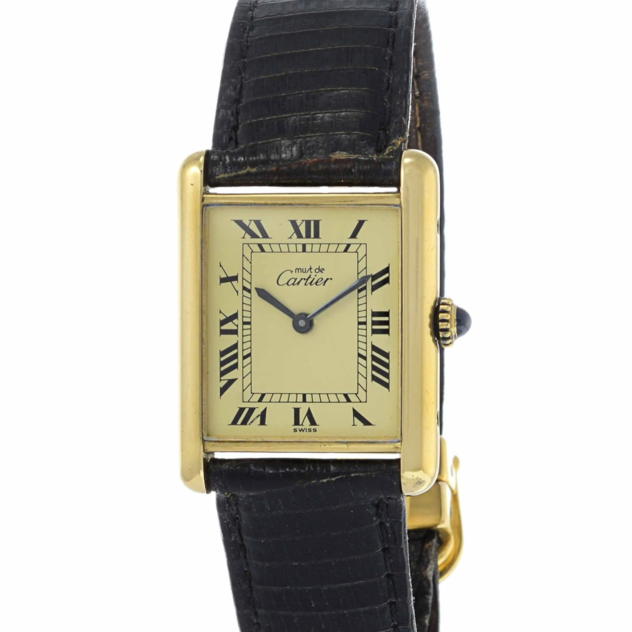 Must De Cartier Tank Vermeil Manual Wind with Deployant Buckle