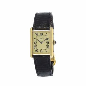 Must De Cartier Tank Vermeil Manual Wind with Deployant Buckle