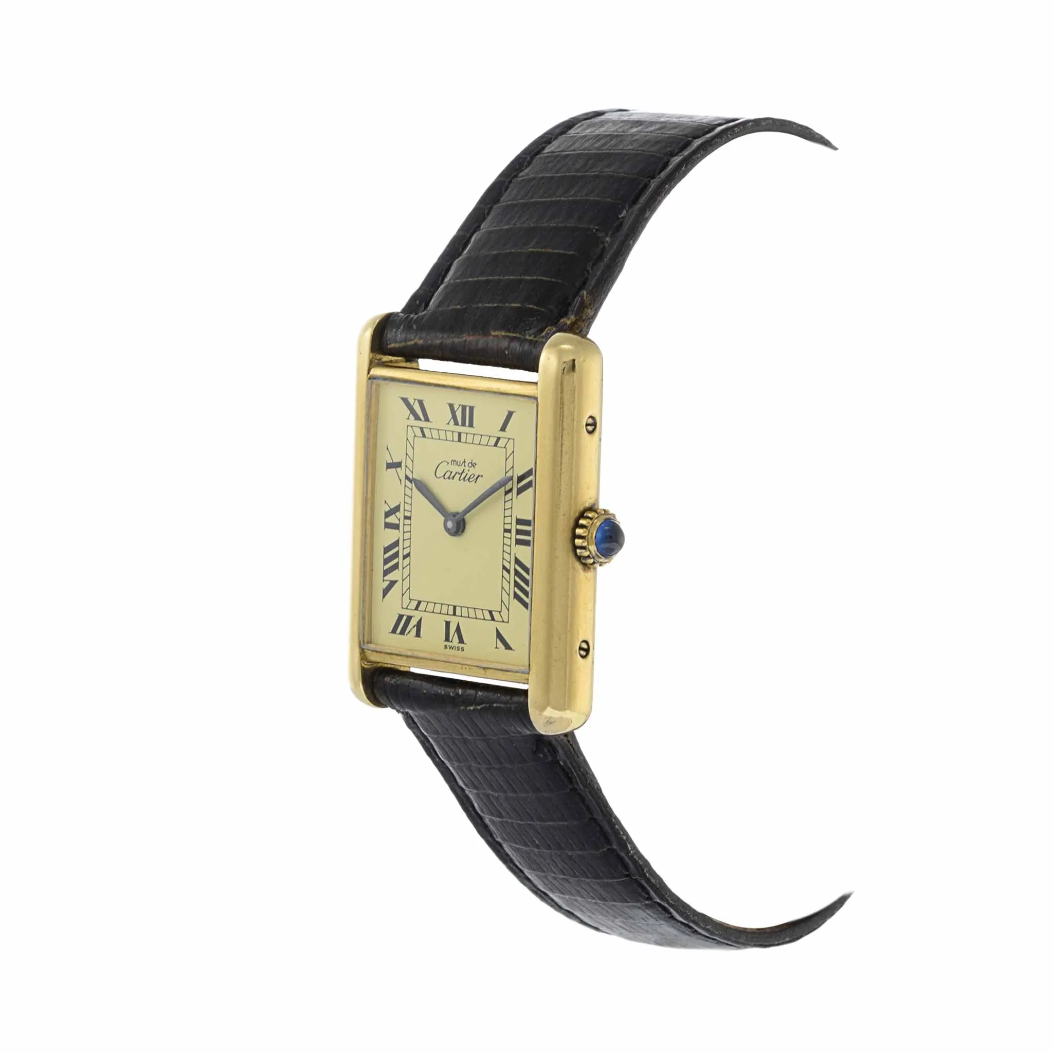 Must De Cartier Tank Vermeil Manual Wind with Deployant Buckle