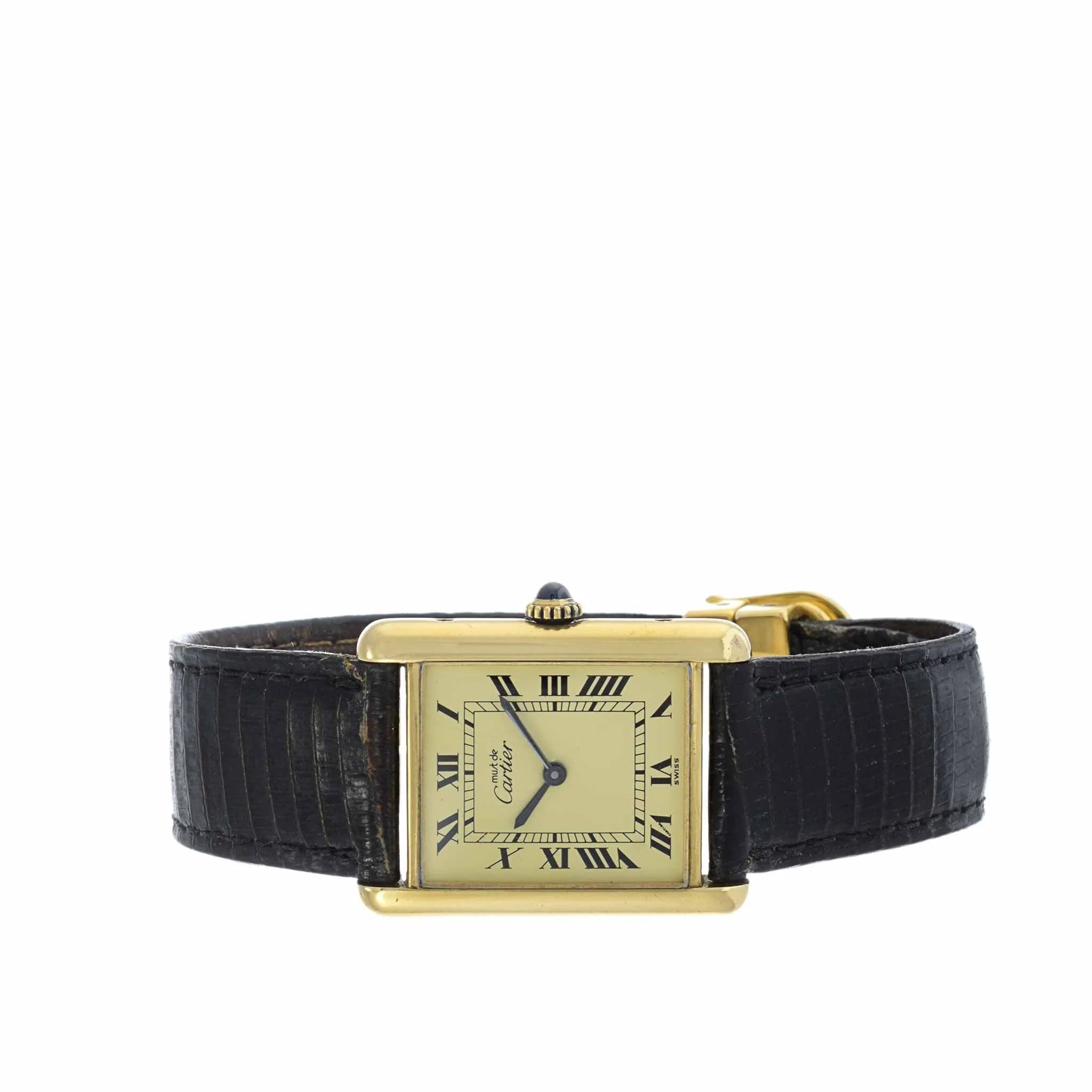 Must De Cartier Tank Vermeil Manual Wind with Deployant Buckle