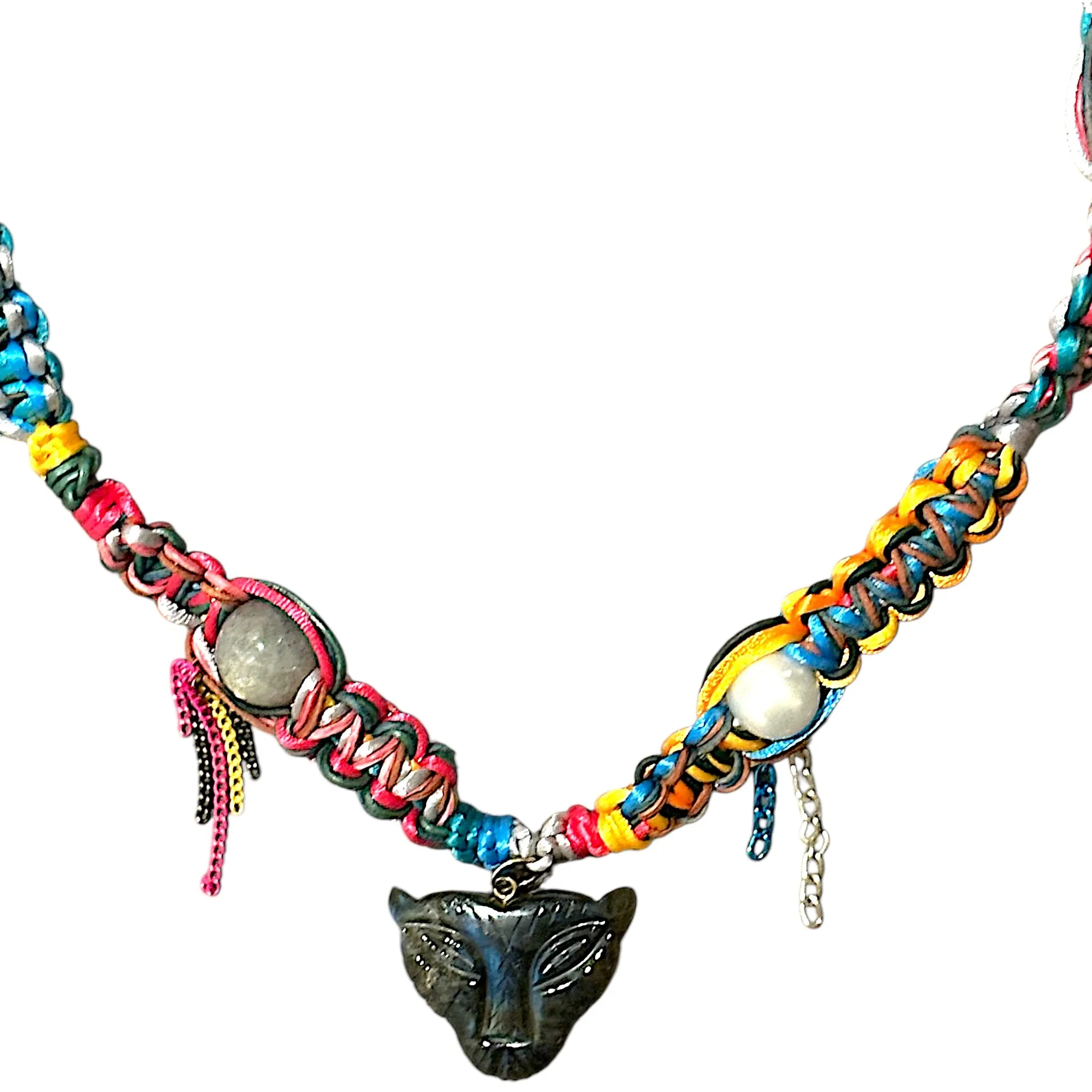 NEON GLOW NIGHT TIGER ROCKSTAR NECKLACE