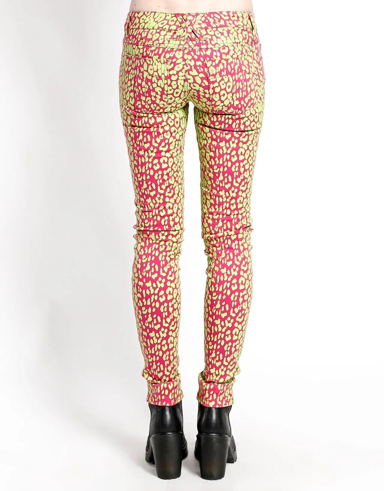 NEON LEOPARD PRINT SKINNY - LIME
