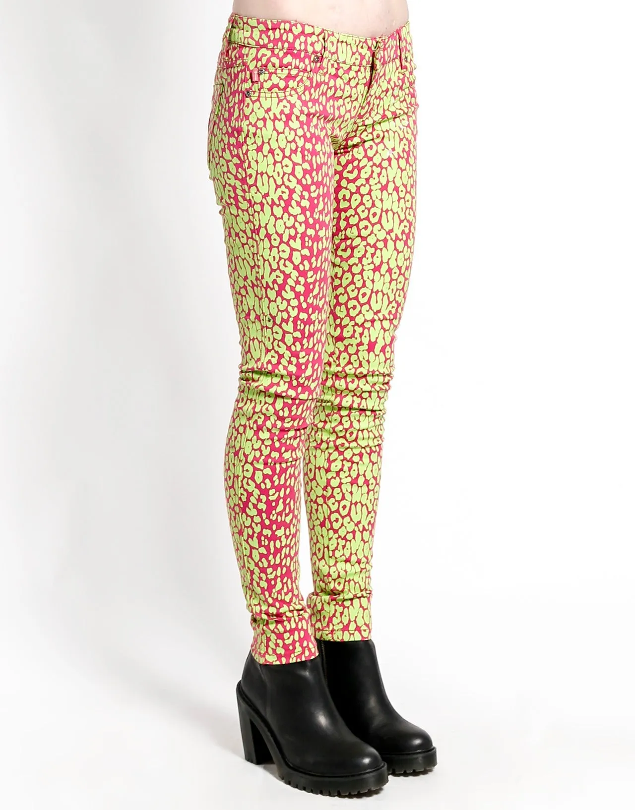 NEON LEOPARD PRINT SKINNY - LIME