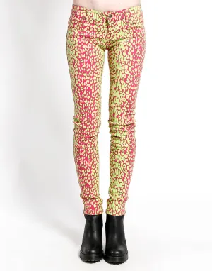 NEON LEOPARD PRINT SKINNY - LIME
