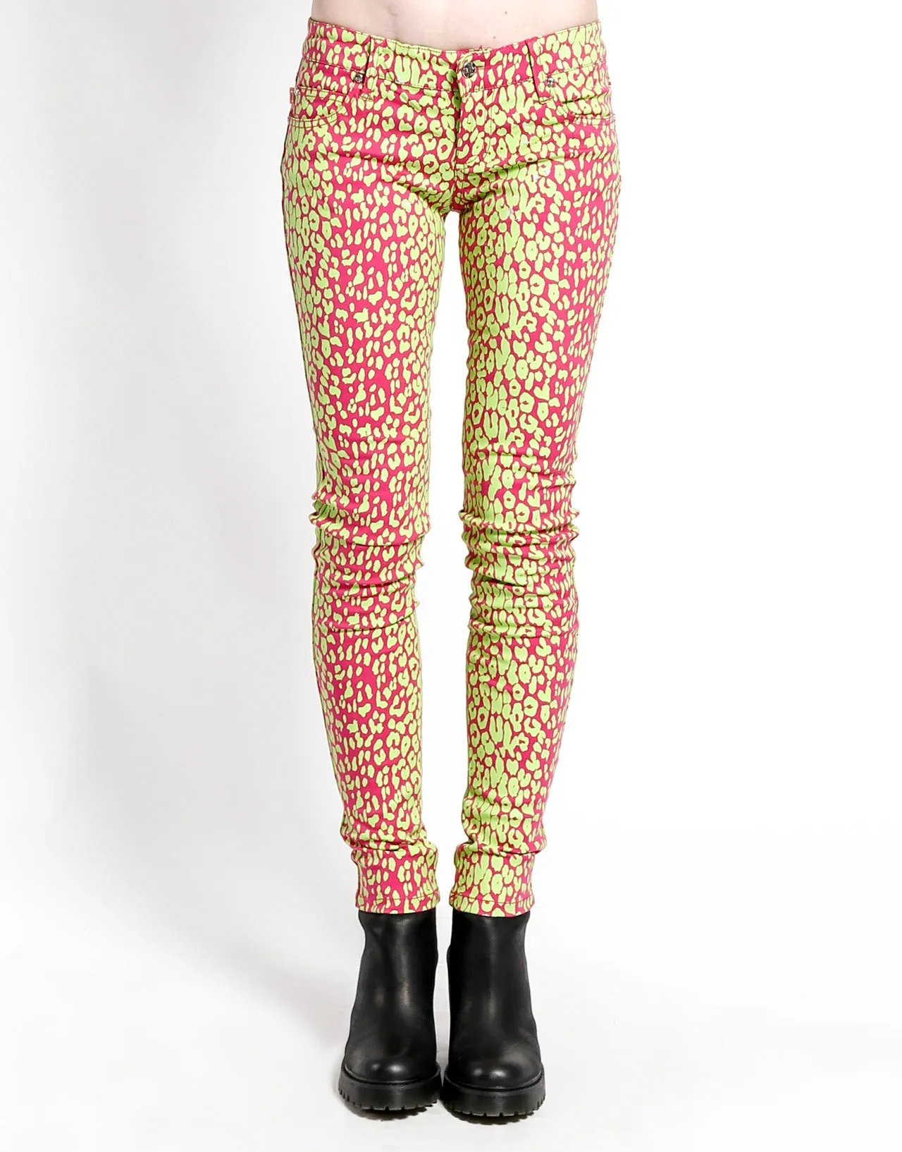 NEON LEOPARD PRINT SKINNY - LIME