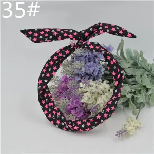 New chiffon floral colorful cute bunny ear rabbit ear metal wire DIY bow headband sequin hairbands large bow clips 76 color