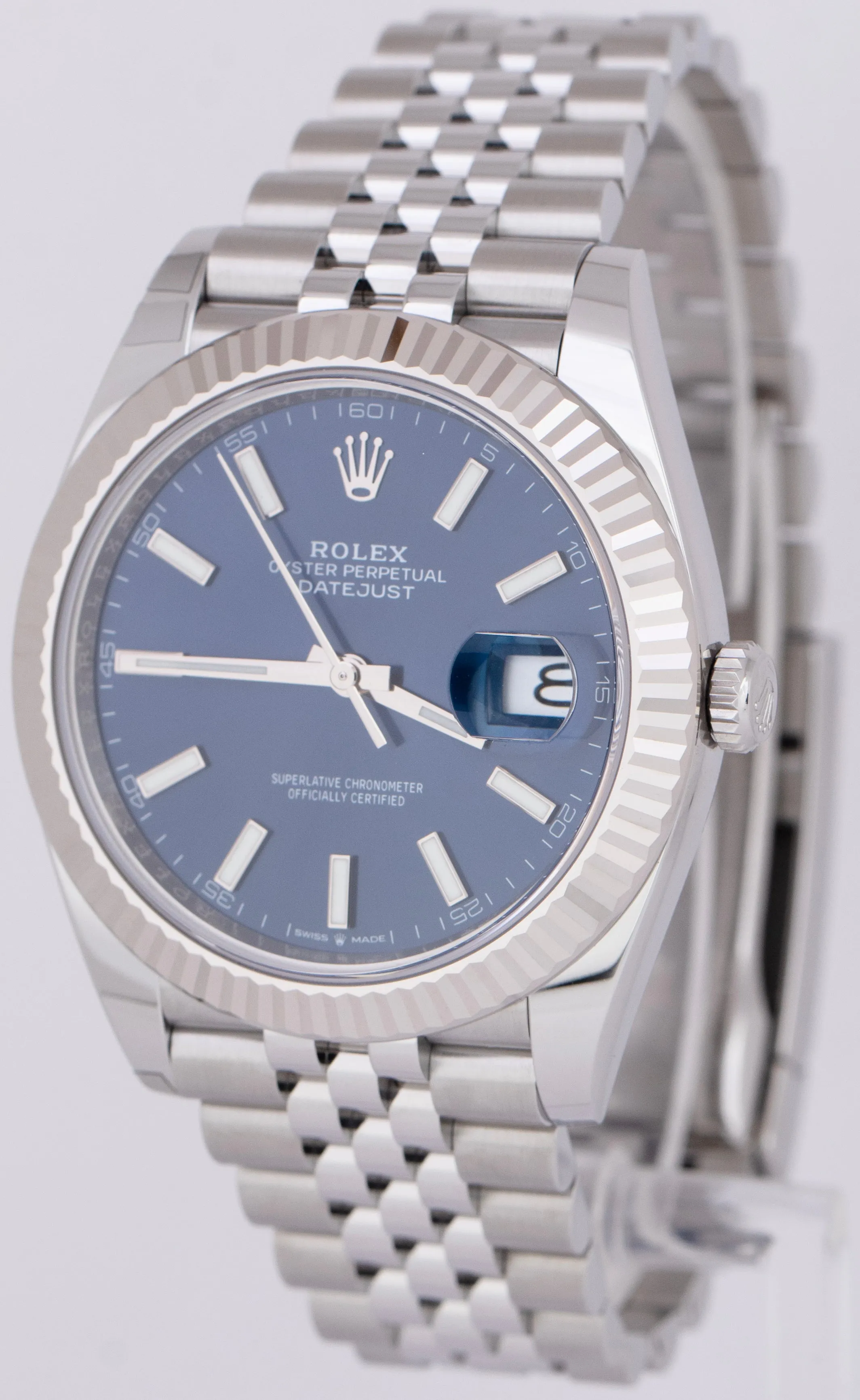 NEW MARCH 2023 Rolex DateJust 41 Blue Stainless Steel JUBILEE Watch 126334 B P