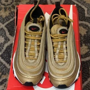 Nike Air Max 97 OG QS GS Size 4.5 'Metallic Gold'