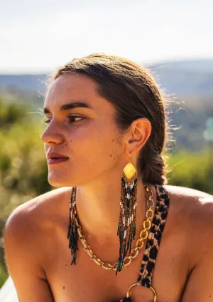 Nina Forest on Fire Seed Bead Earrings