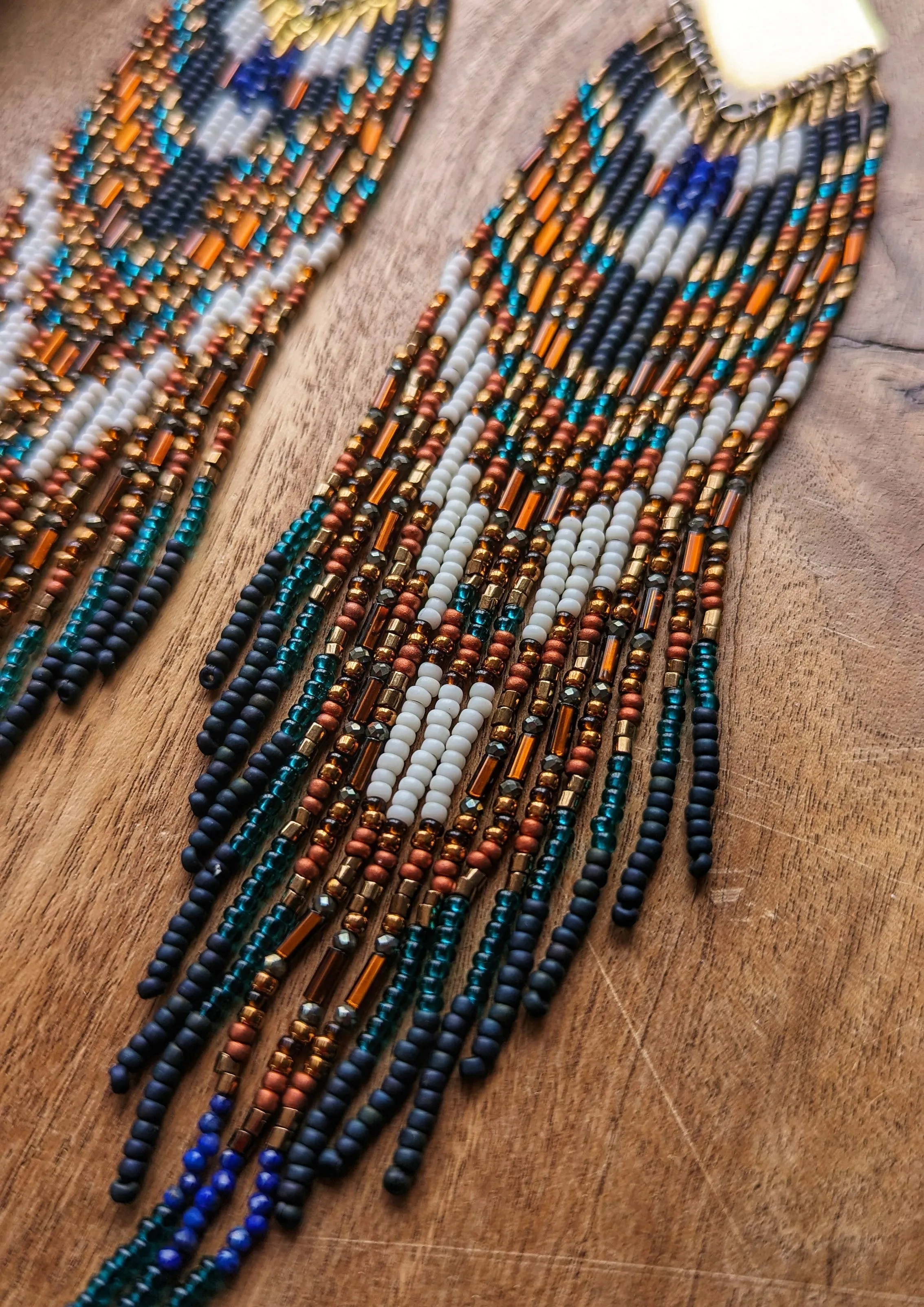 Nina Forest on Fire Seed Bead Earrings