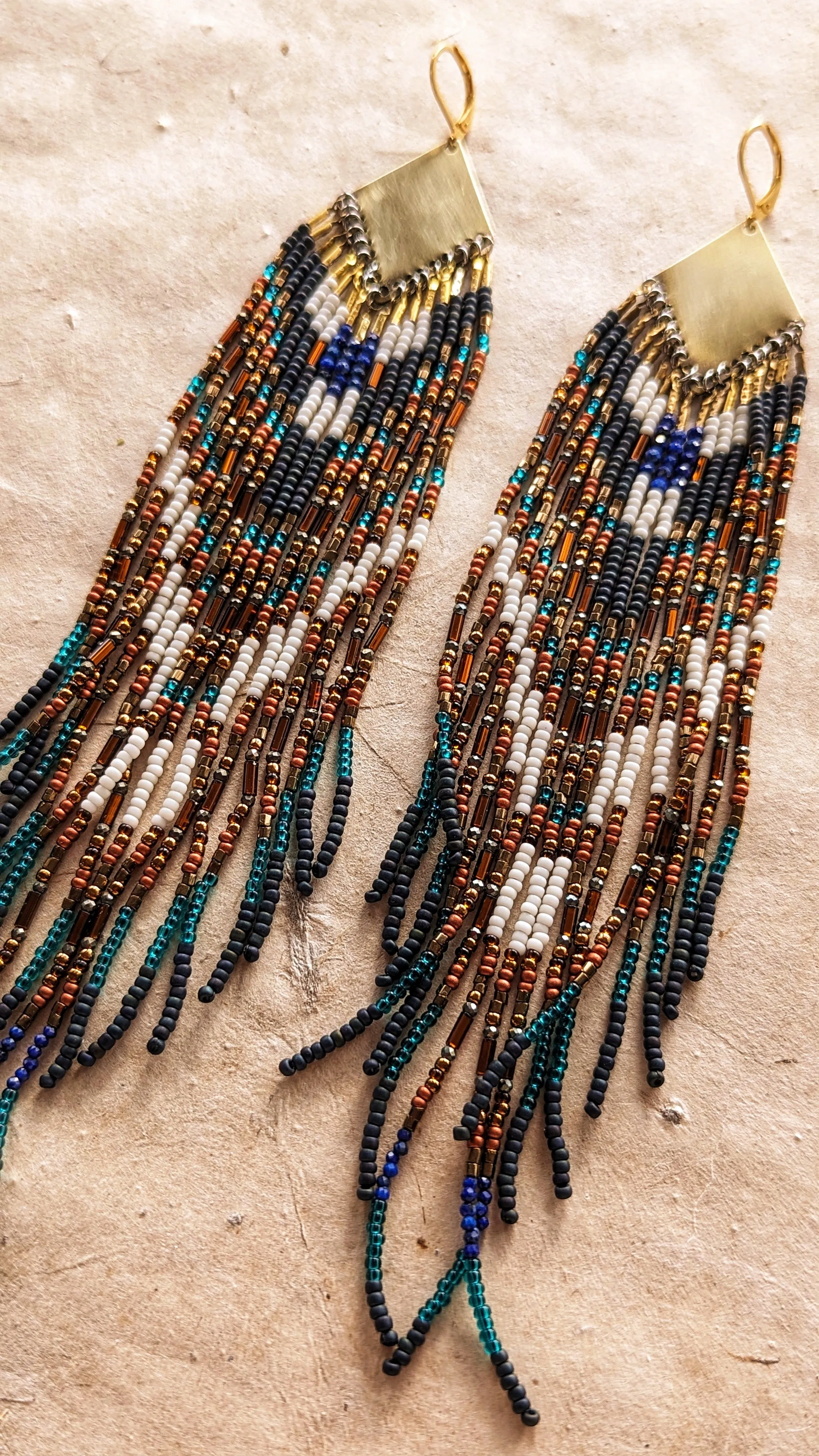 Nina Forest on Fire Seed Bead Earrings