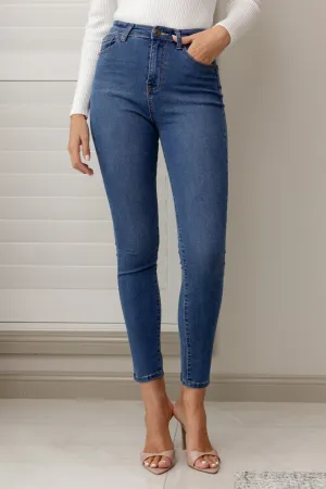 NOVO SKINNY DENIM JEANS - Mid Blue