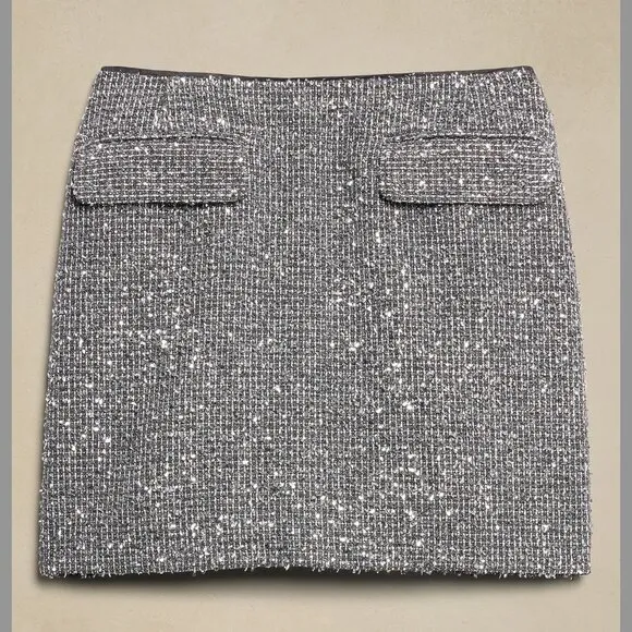 NWT Banana Republic Metallic Tweed Mini Skirt