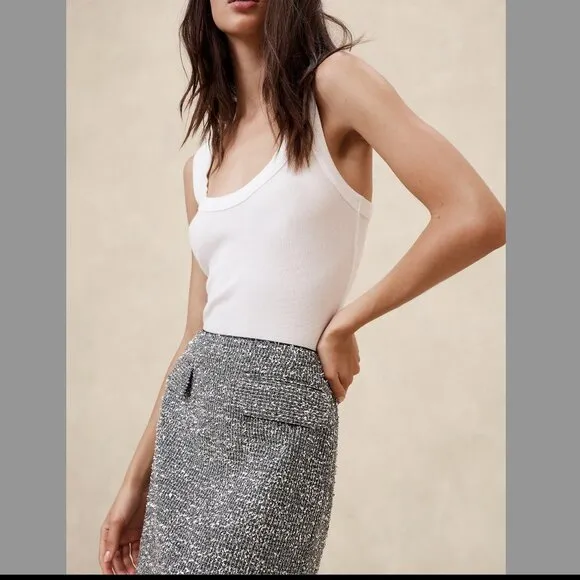 NWT Banana Republic Metallic Tweed Mini Skirt