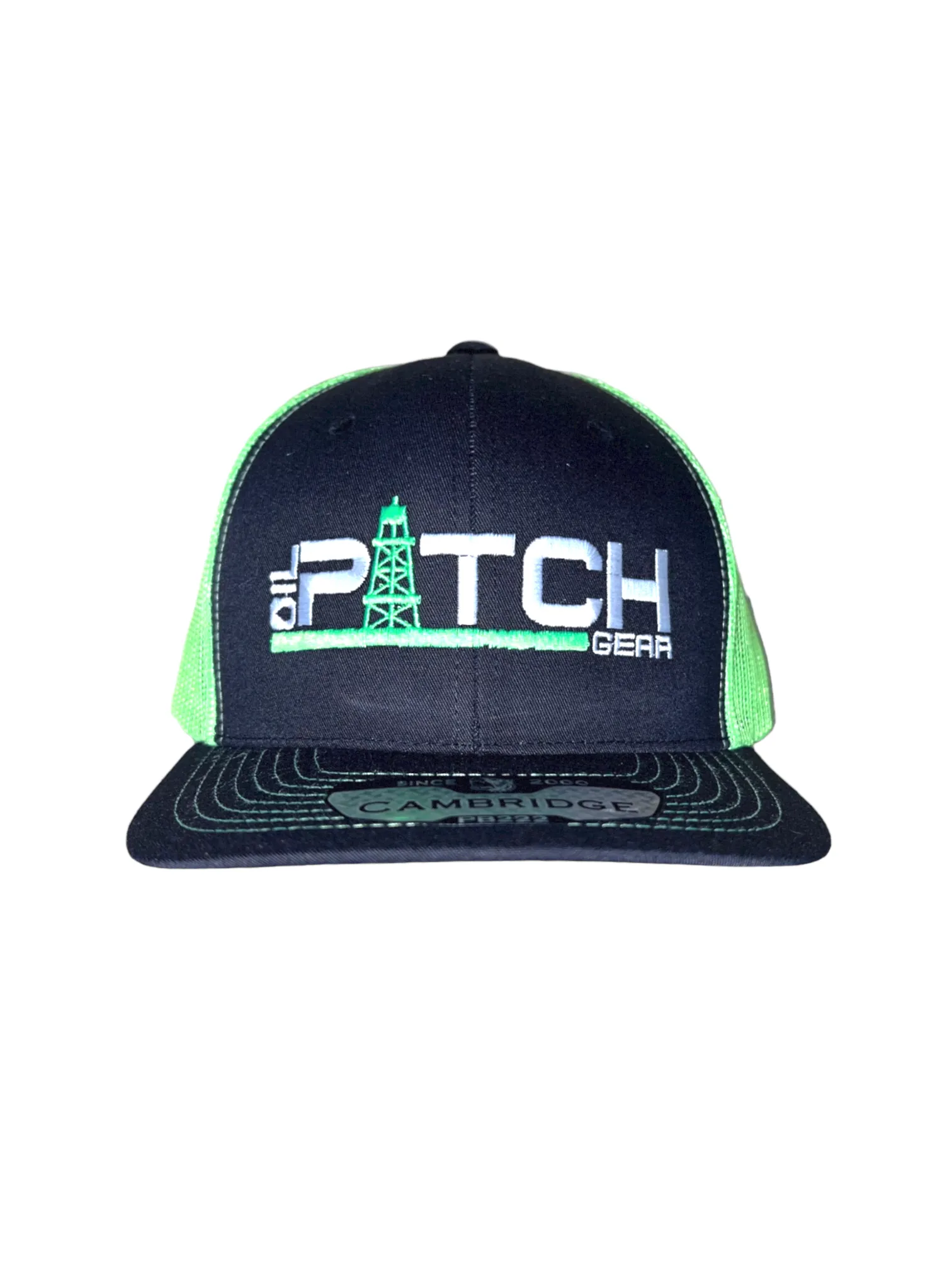 OPG CAP LG1 - BLACK CAP - NEON GREEN MESH NEON GREEN WHITE LOGO