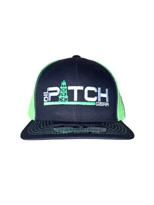 OPG CAP LG1 - BLACK CAP - NEON GREEN MESH NEON GREEN WHITE LOGO