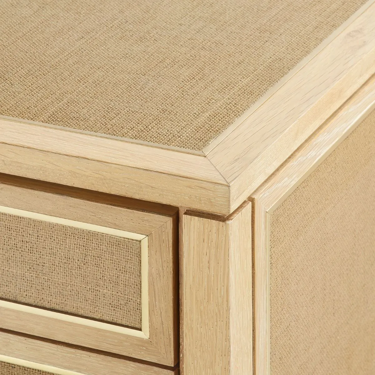 Paulina 3-Drawer Side Table / Natural and Camel