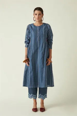 Payal Pratap   I   Casa Loma Dime Kurta & Pant Set(2Pcs) Cotton Silk Handloom  Blue  Transition Edit 9SB-114