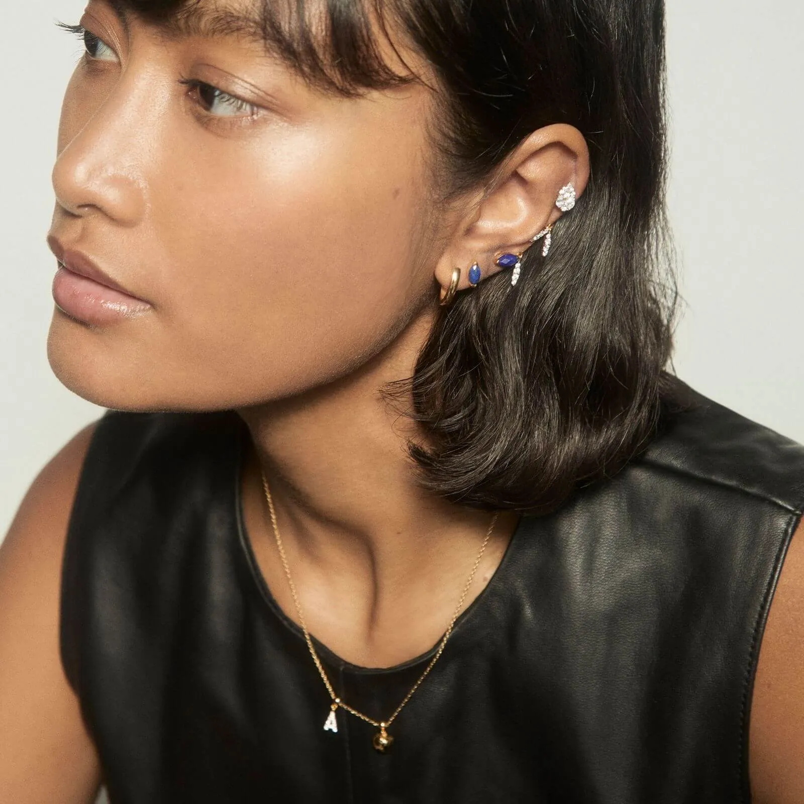 PDPAOLA Gold Ginger Lapis Lazuli Single Earring