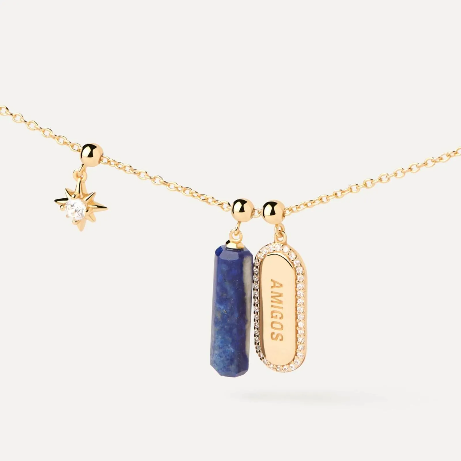 PDPAOLA Gold Lapis Lazuli Charm