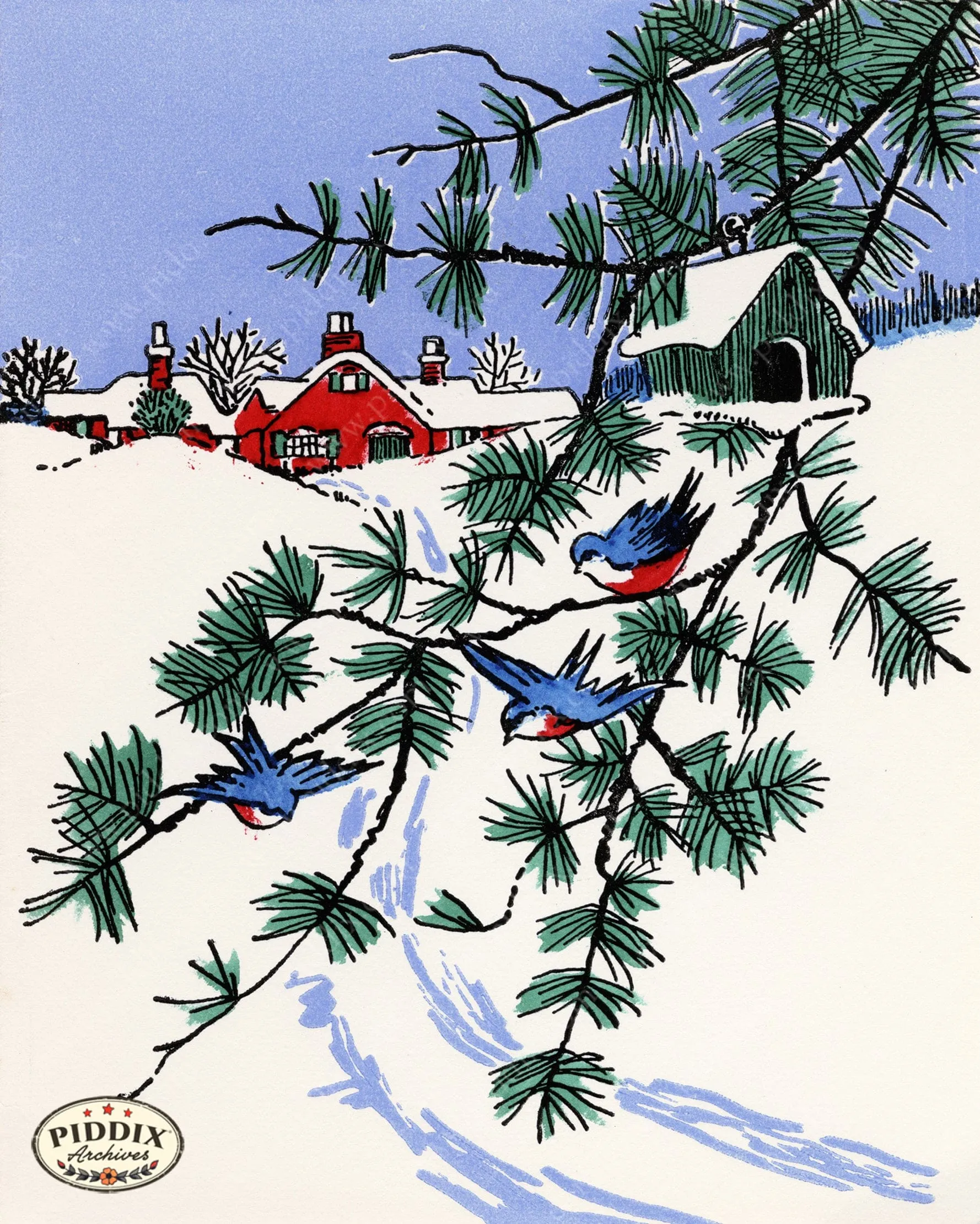 PDXC24263a -- Christmas Birds in Snow