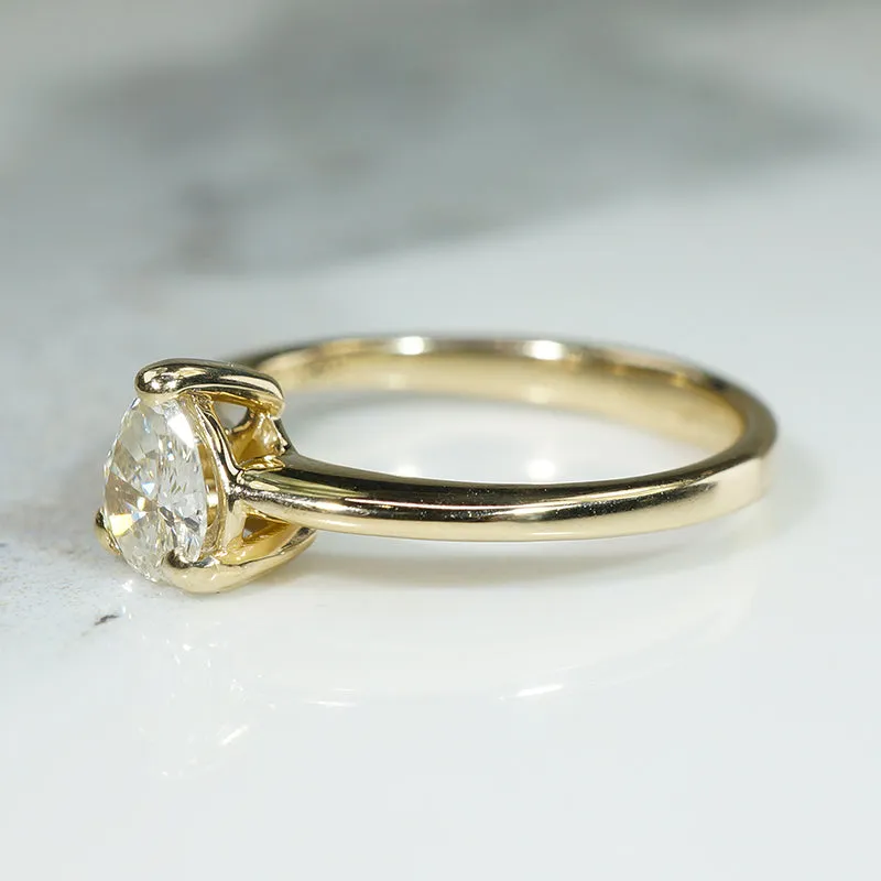 Pear-Shaped Old Mine Cut Diamond Solitaire by 720