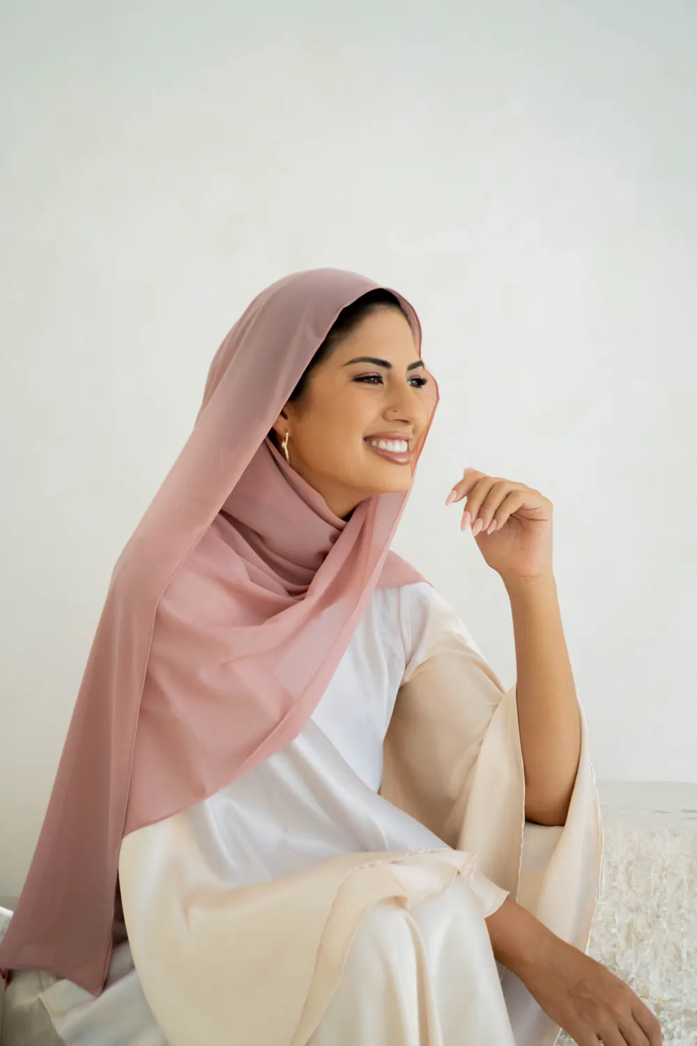 Petal blush Chiffon hijab-Colour 12