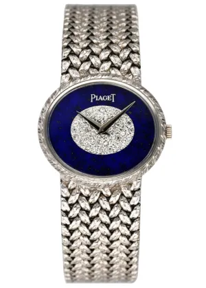 Piaget 9802D2 Lapis Lazuli Pave Dial 18K White Gold Ladies Watch